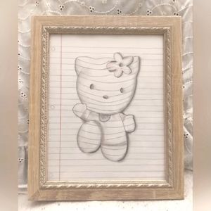 Standing Embossed Photo Frame w/ Hand Drawn Hello Kitty